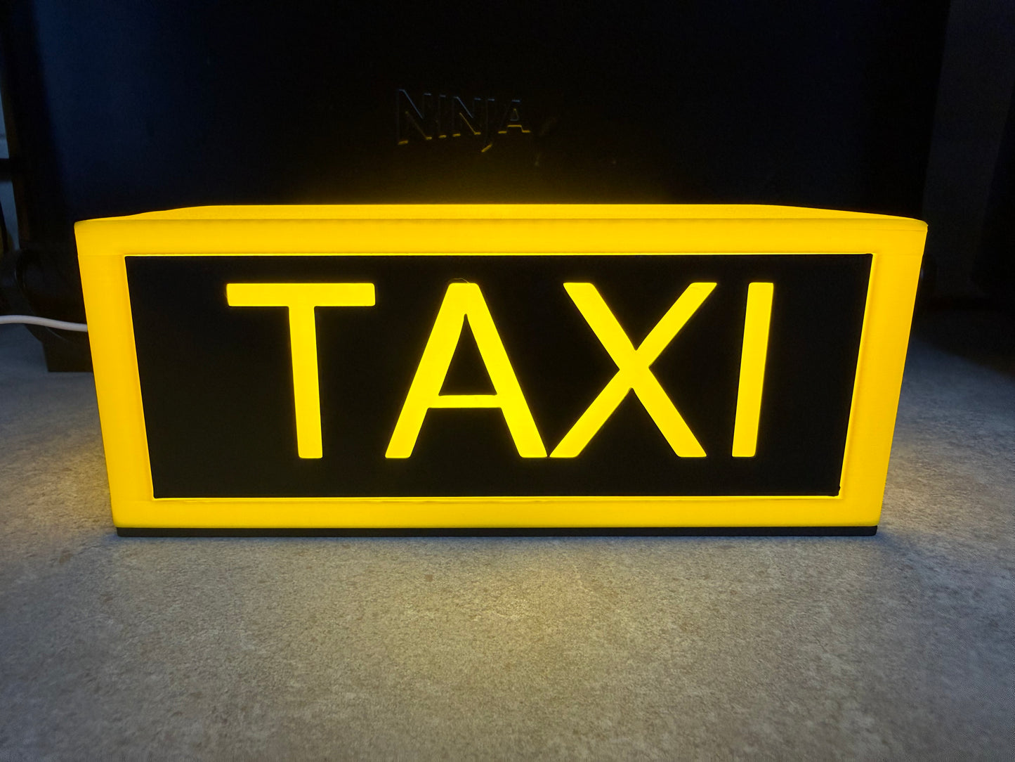 3D Printed TAXI LED Lightbox Sign – Retro Home Bar Decor