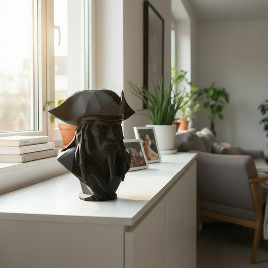 Pirate Bust Decor | 3D Printed Pirate Statue