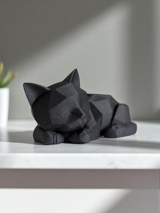 3D Printed Sleeping Cat Sculpture