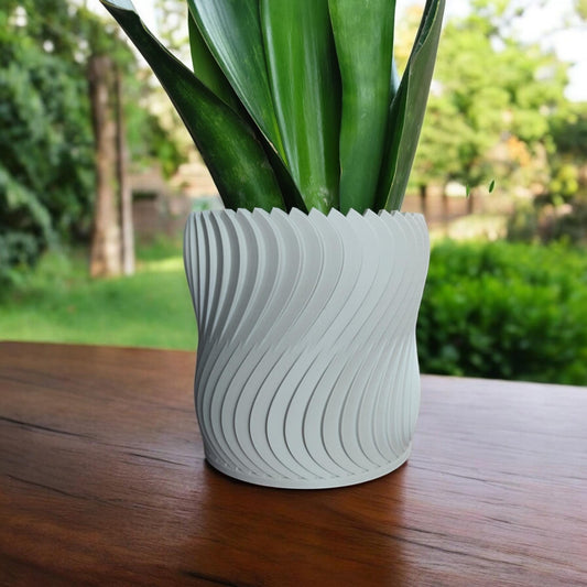 3D Printed Turbine Plant Pot – Modern Indoor Planter UK