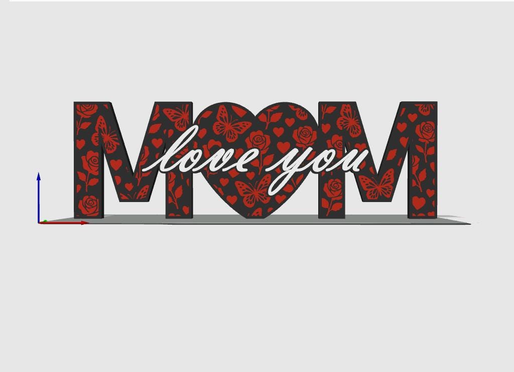 3D Printed "Mum, Love You" Ornament