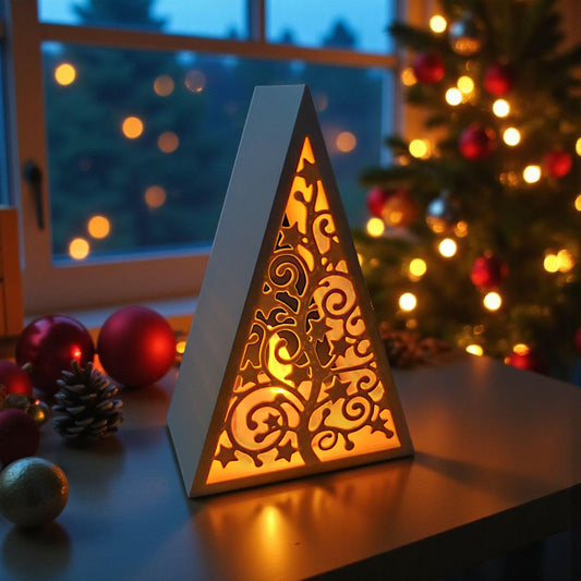 3D Printed Pyramid Christmas Tree Tealight Lantern