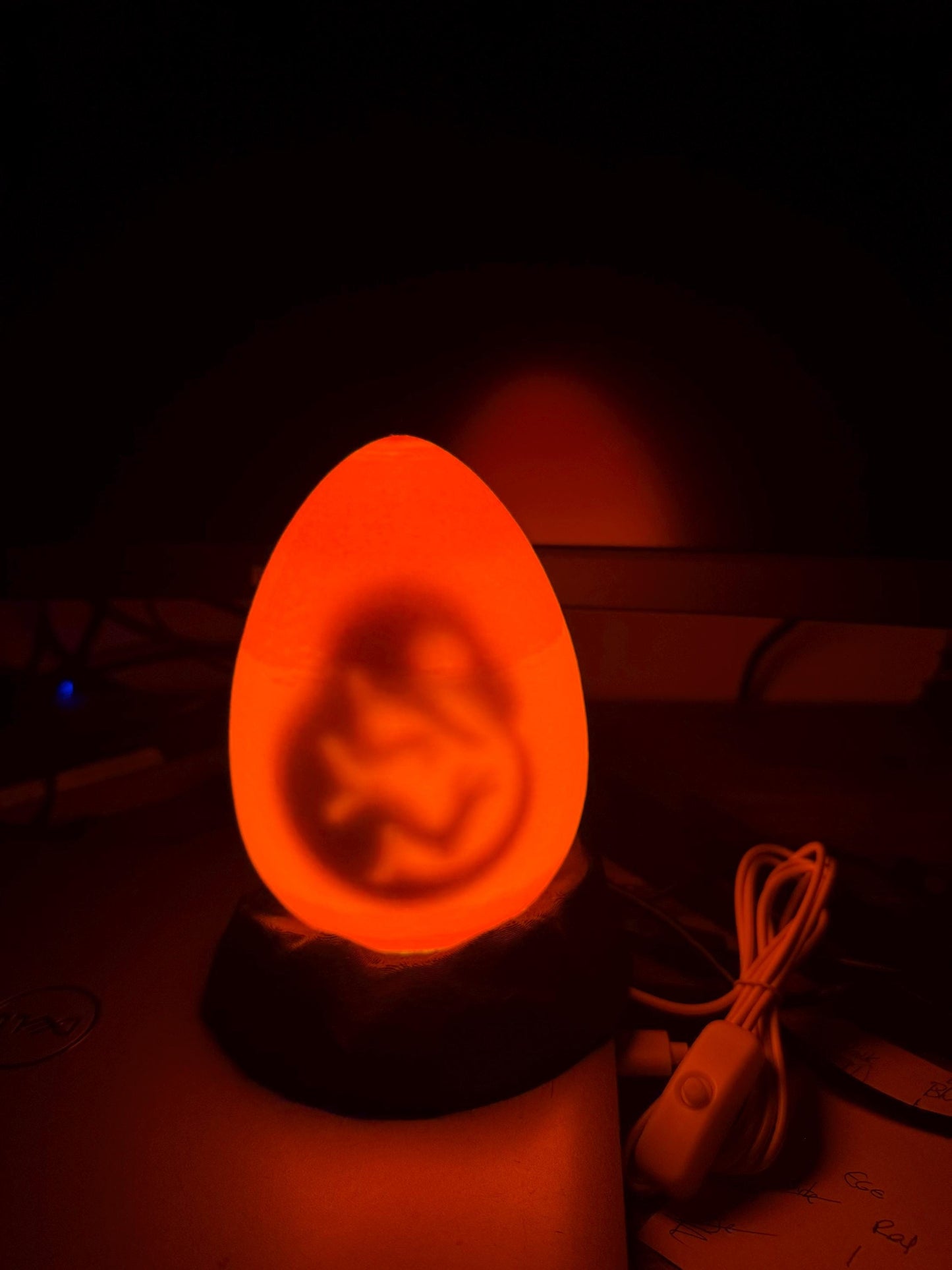 3D Printed Jurassic Dinosaur Egg Lamp – Night Light UK