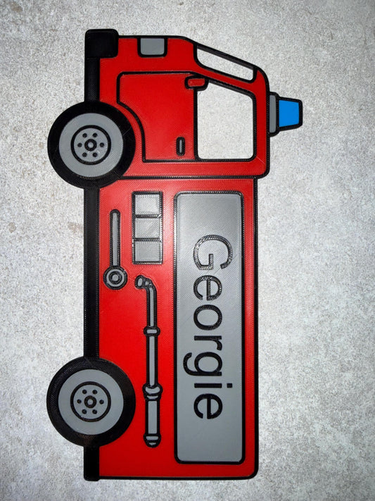 3D Printed Personalised Fire Truck Door Sign