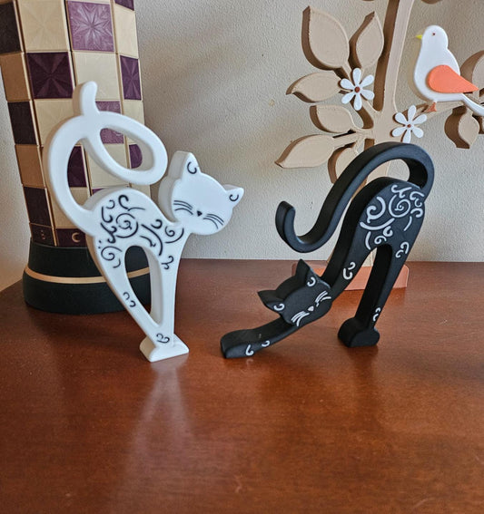 3D Printed Set of 2 Cat Figurines