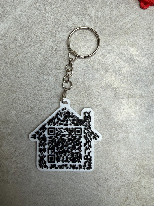Personalised 3D Printed QR Code Keyring – Website Link