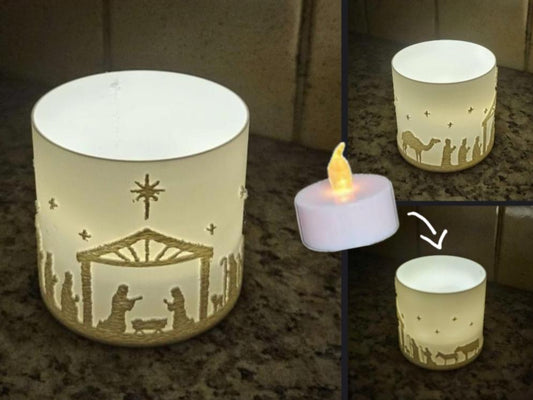 3D Printed Nativity Candle Holder