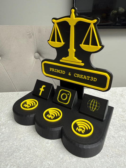 3D Printed Custom NFC Business Sign for Law Offices – Smart Desk Display