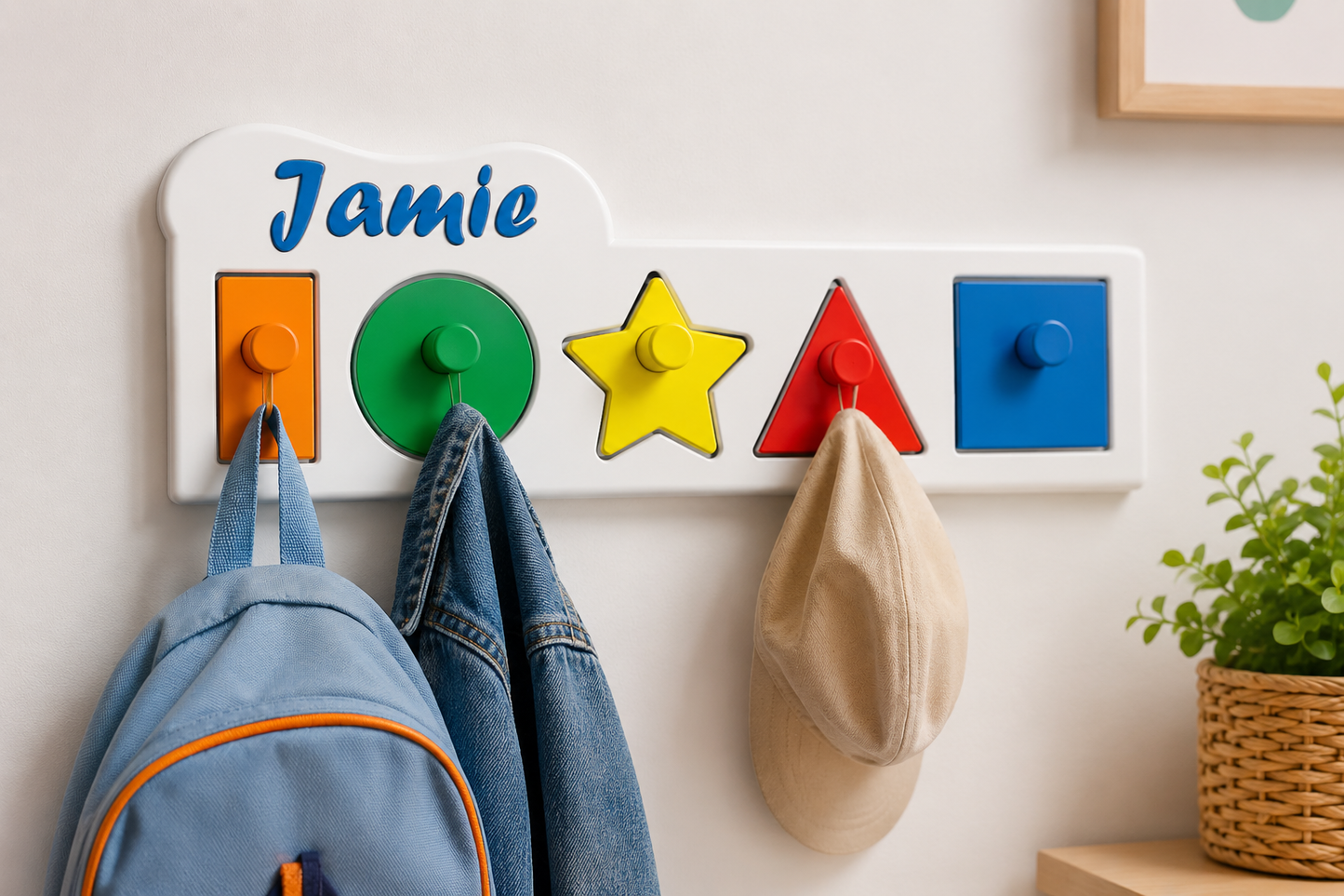 Personalised Kids Coat Hook | Wooden Name Peg Rack | Nursery Wall Hooks | Children’s Bedroom Storage | Playroom Decor | Custom Kids Gift UK