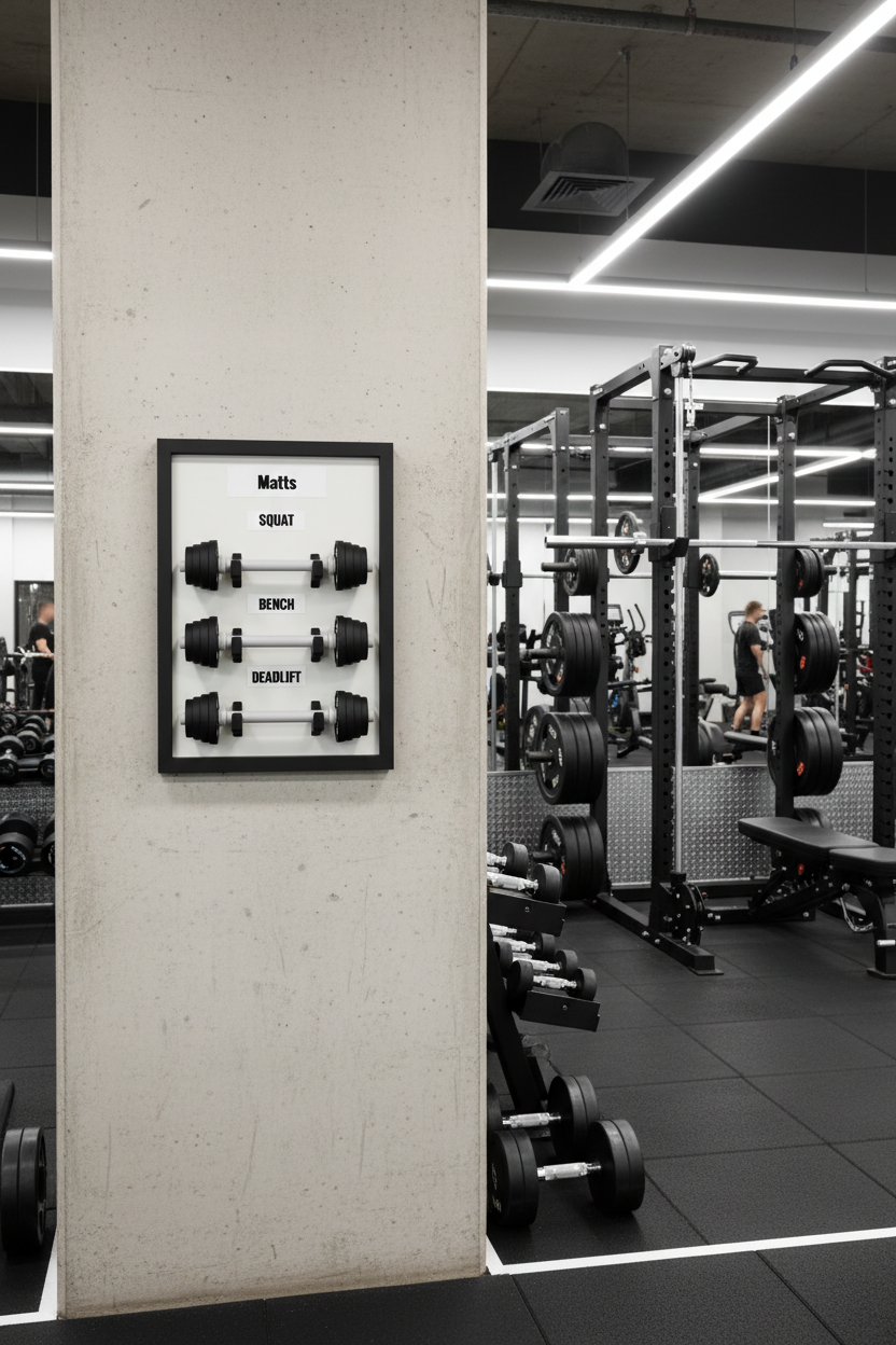 Personalised Gym Wall Art Frame | Custom Weightlifting Gift | Squat Bench Deadlift Tracker | Gym Decor UK | Fitness Gift for Him | Home Gym Sign
