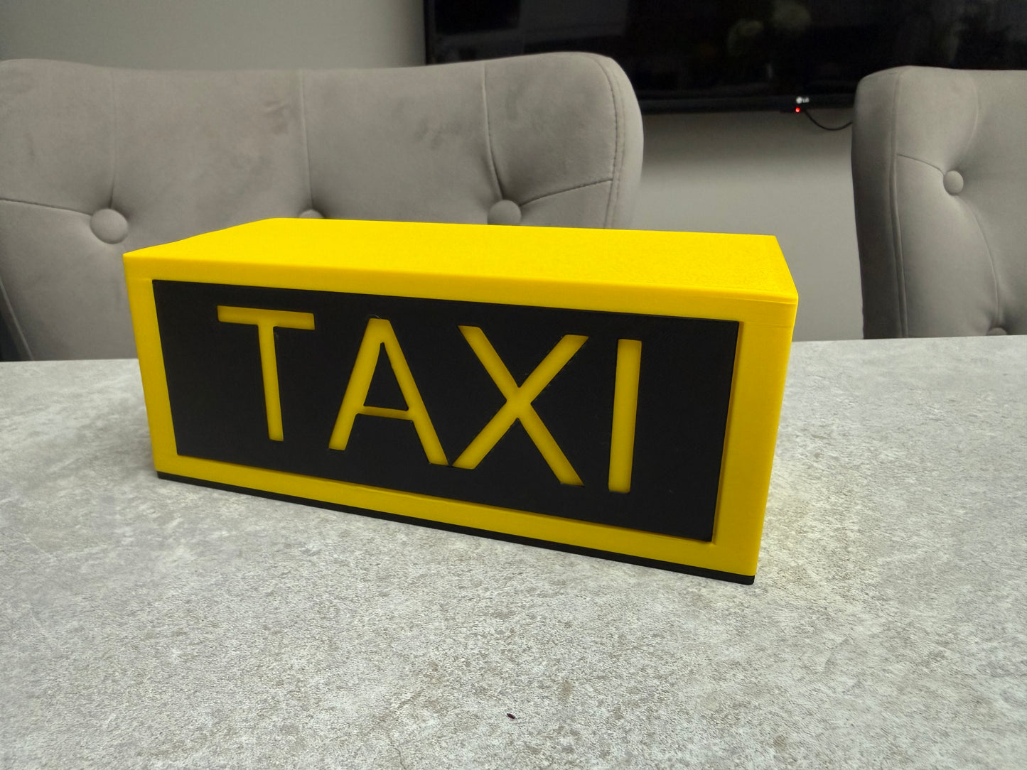 3D Printed TAXI LED Lightbox Sign – Retro Home Bar Decor
