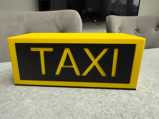 3D Printed TAXI LED Lightbox Sign – Retro Home Bar Decor