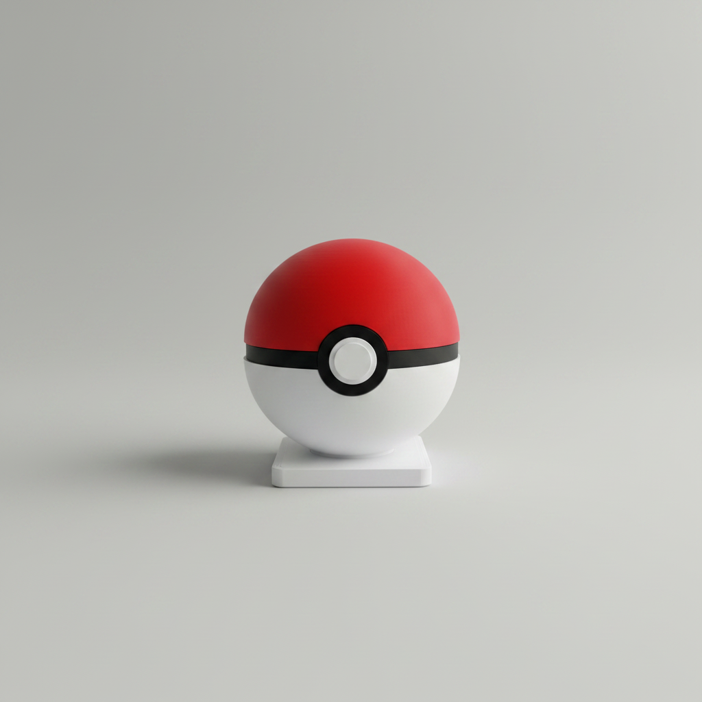PokeBall - Red & White Ball LED Night Light – Gaming Inspired Desk Lamp, USB Mood Light, Bedside Lamp, Unique Gift for Gamers, Ambient Room Decor UK