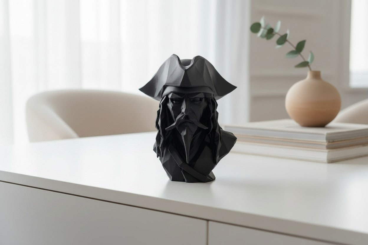 Pirate Bust Decor | 3D Printed Pirate Statue
