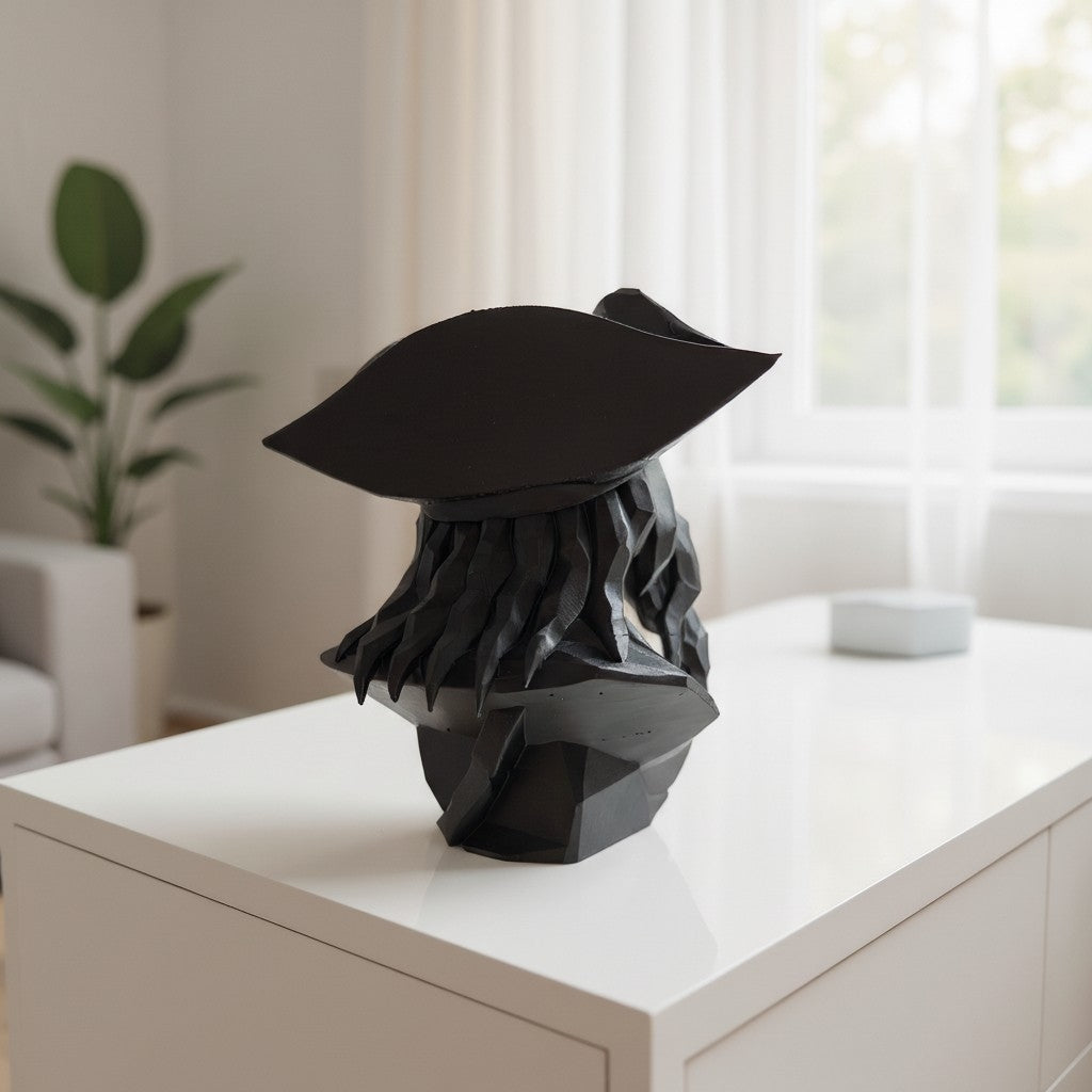 Pirate Bust Decor | 3D Printed Pirate Statue