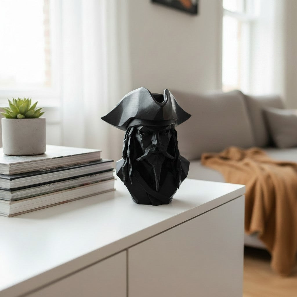 Pirate Bust Decor | 3D Printed Pirate Statue