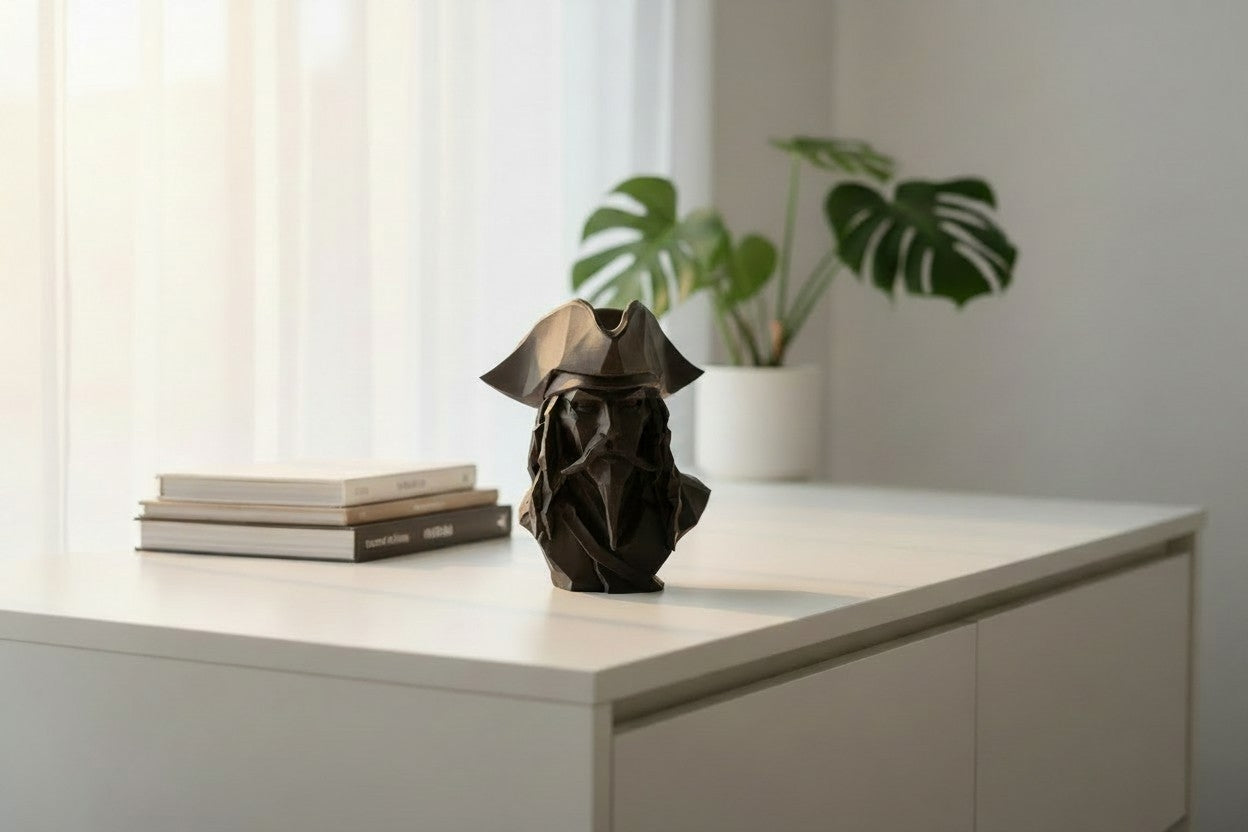 Pirate Bust Decor | 3D Printed Pirate Statue