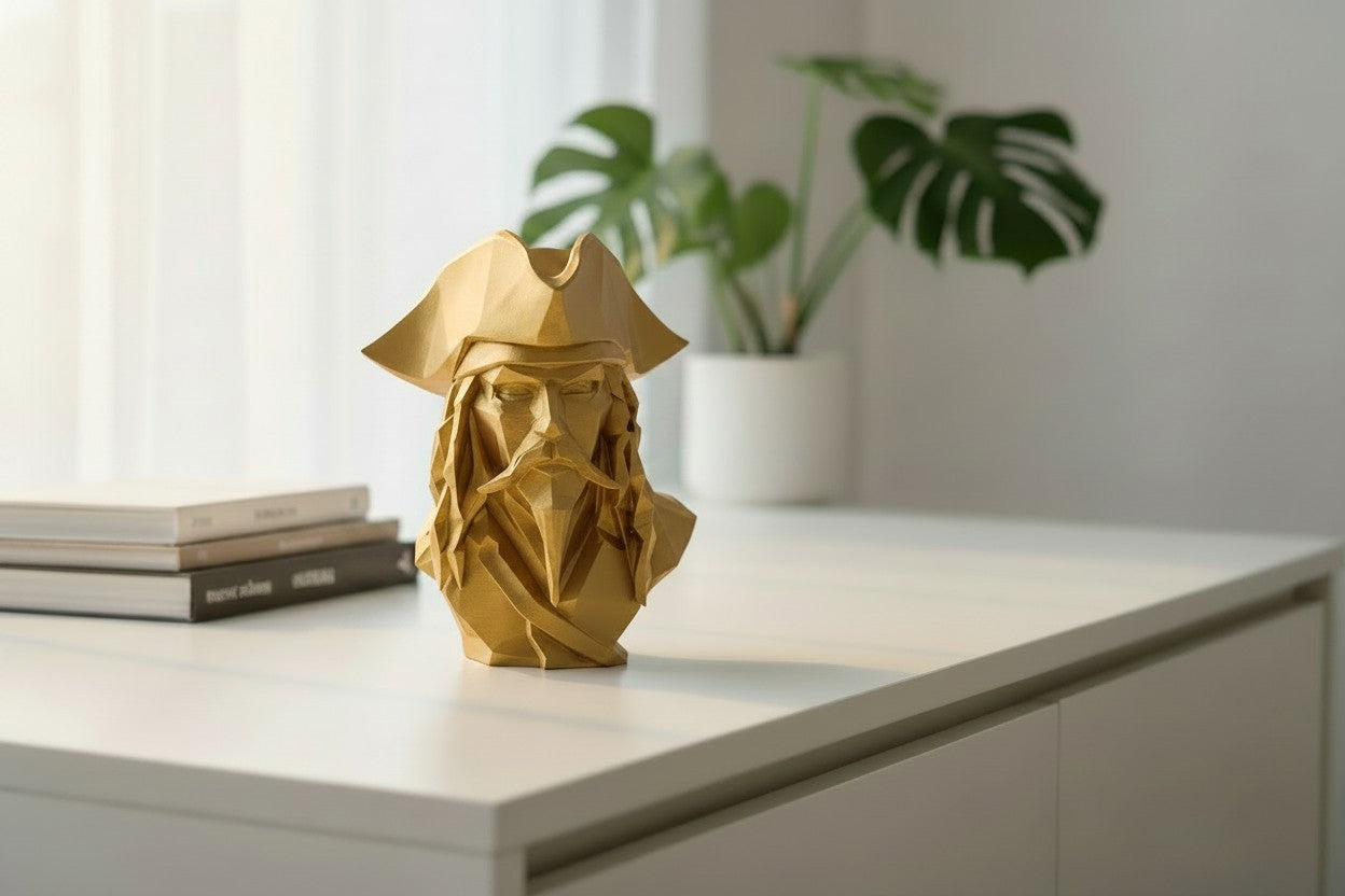 Pirate Bust Decor | 3D Printed Pirate Statue
