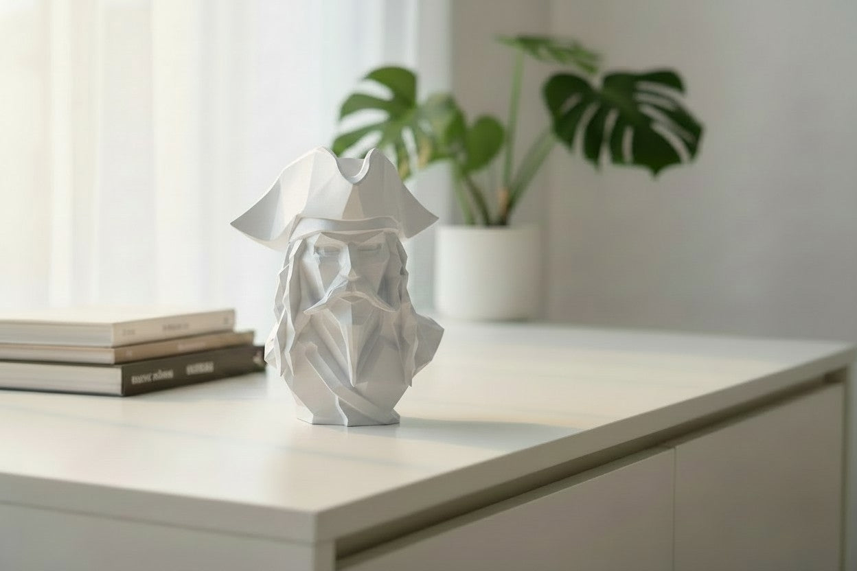 Pirate Bust Decor | 3D Printed Pirate Statue
