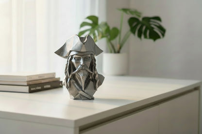 Pirate Bust Decor | 3D Printed Pirate Statue