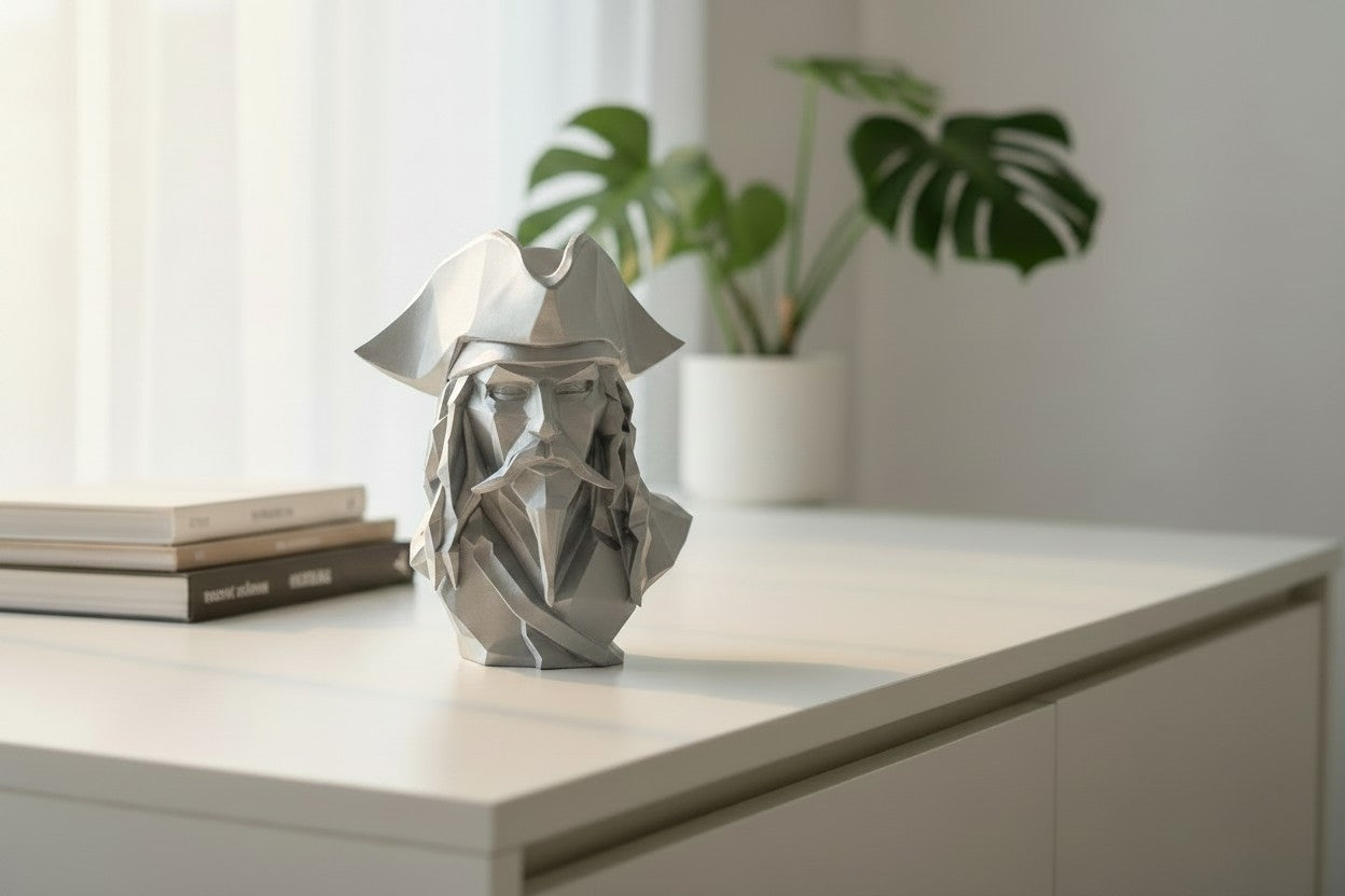 Pirate Bust Decor | 3D Printed Pirate Statue