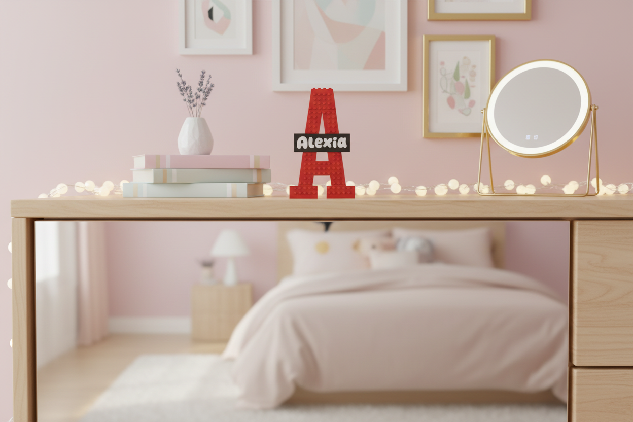 Personalised LEGO Style Letter Light | Custom Kids Name Sign | Boys Bedroom Decor | Nursery Shelf Letter | Gift for Kids