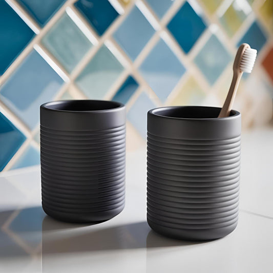Ribbed Toothbrush Holder or Pencil Cup