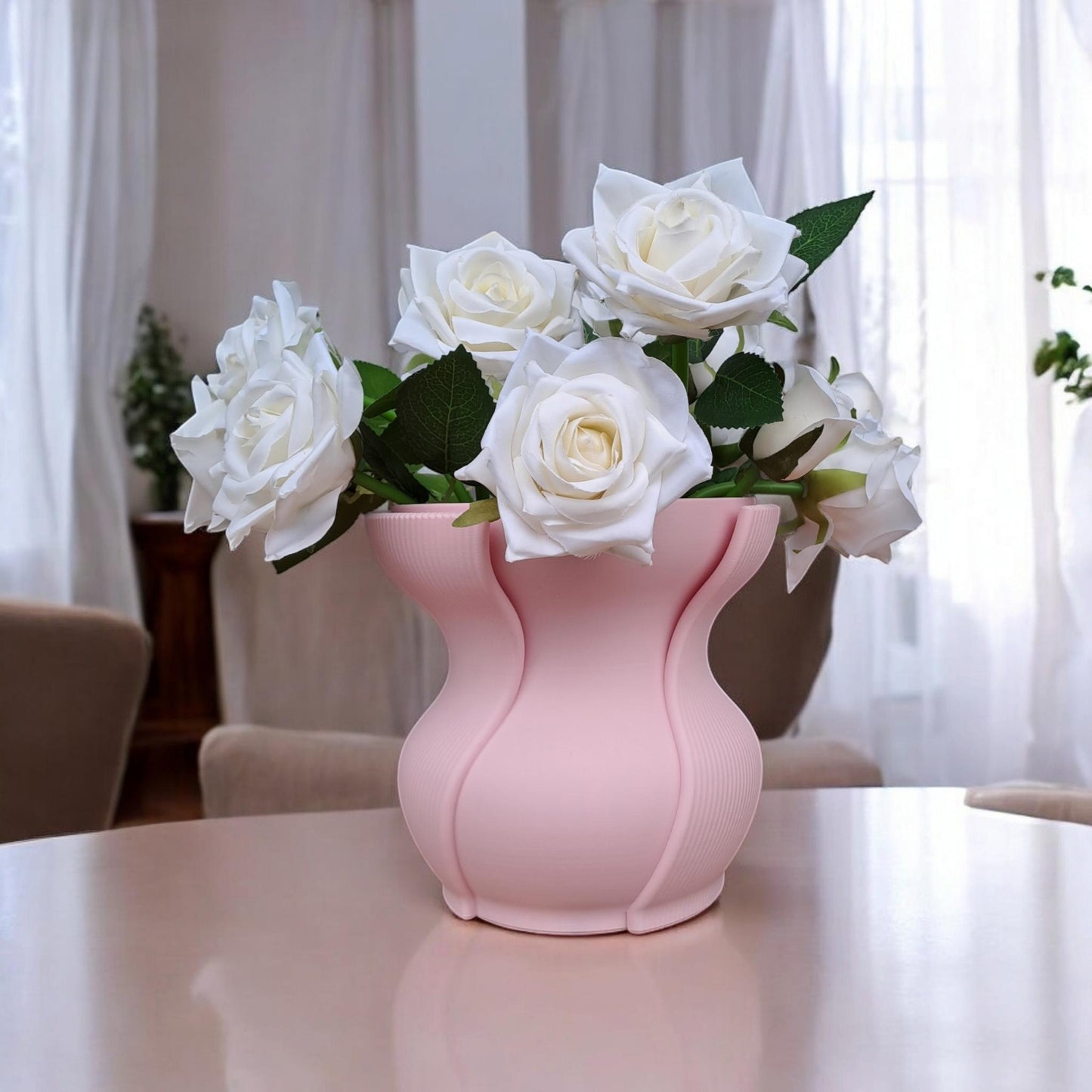Modern Ribbed Vase