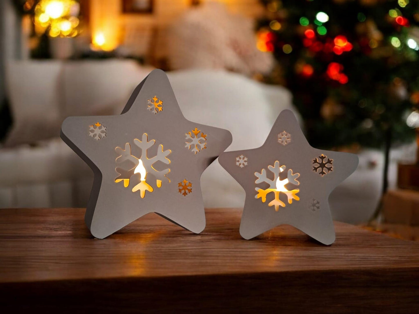 3D Printed Snowflake LED Tealight Holder – Christmas Decor