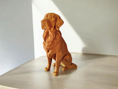 3D Printed Golden Retriever Dog Sculpture
