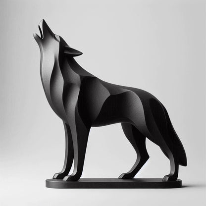 3D Printed Majestic Wolf Sculpture