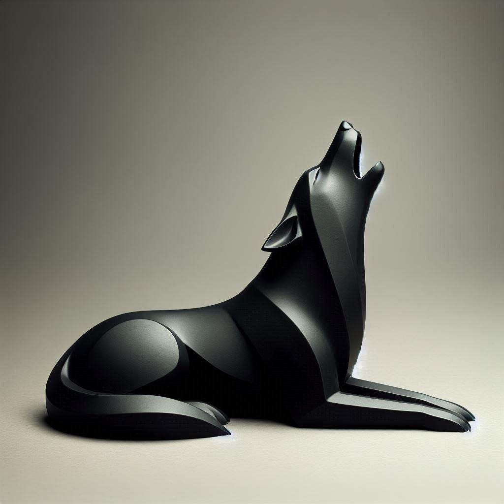 3D Printed Majestic Wolf Sculpture