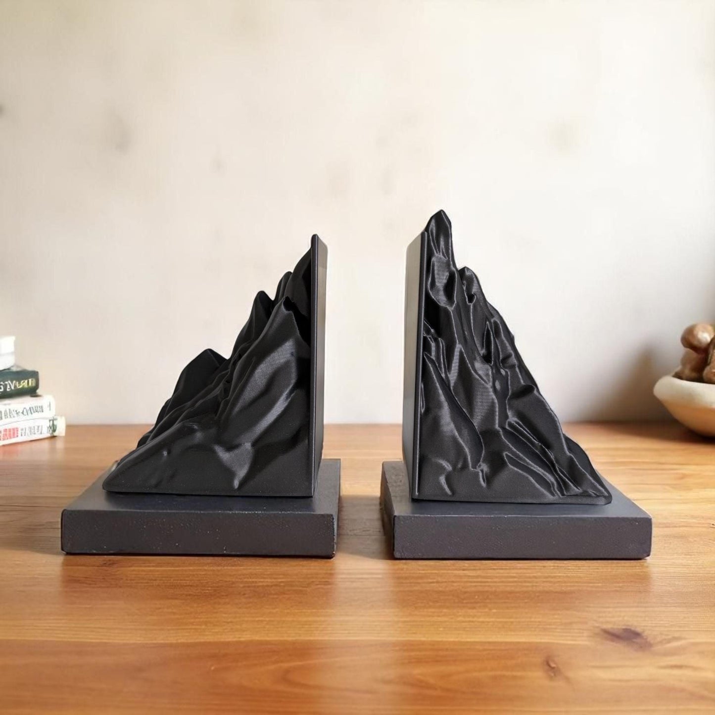 3D Printed Mountain Bookends Set