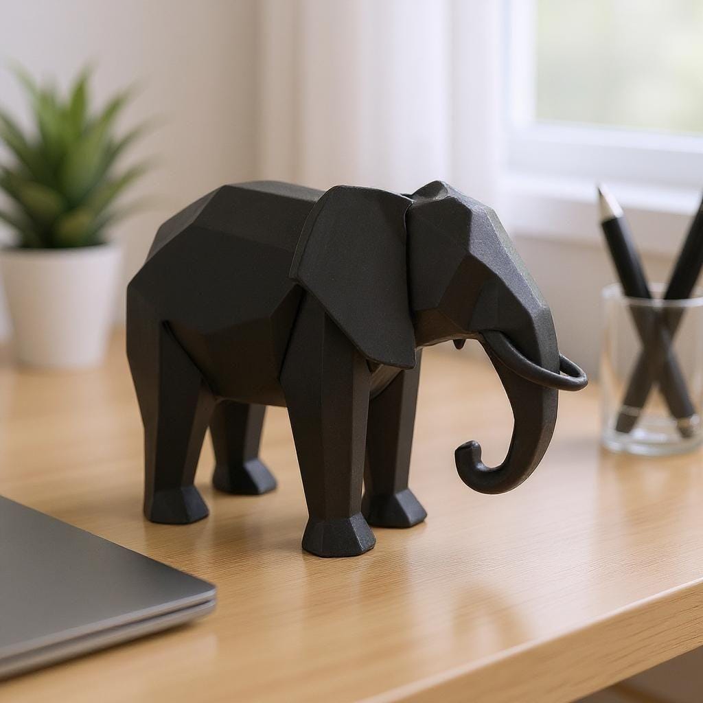 3D Printed Elephant Sculpture – Animal Home Décor UK