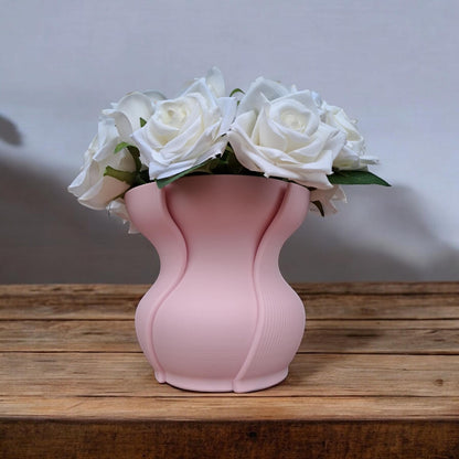 Modern Ribbed Vase