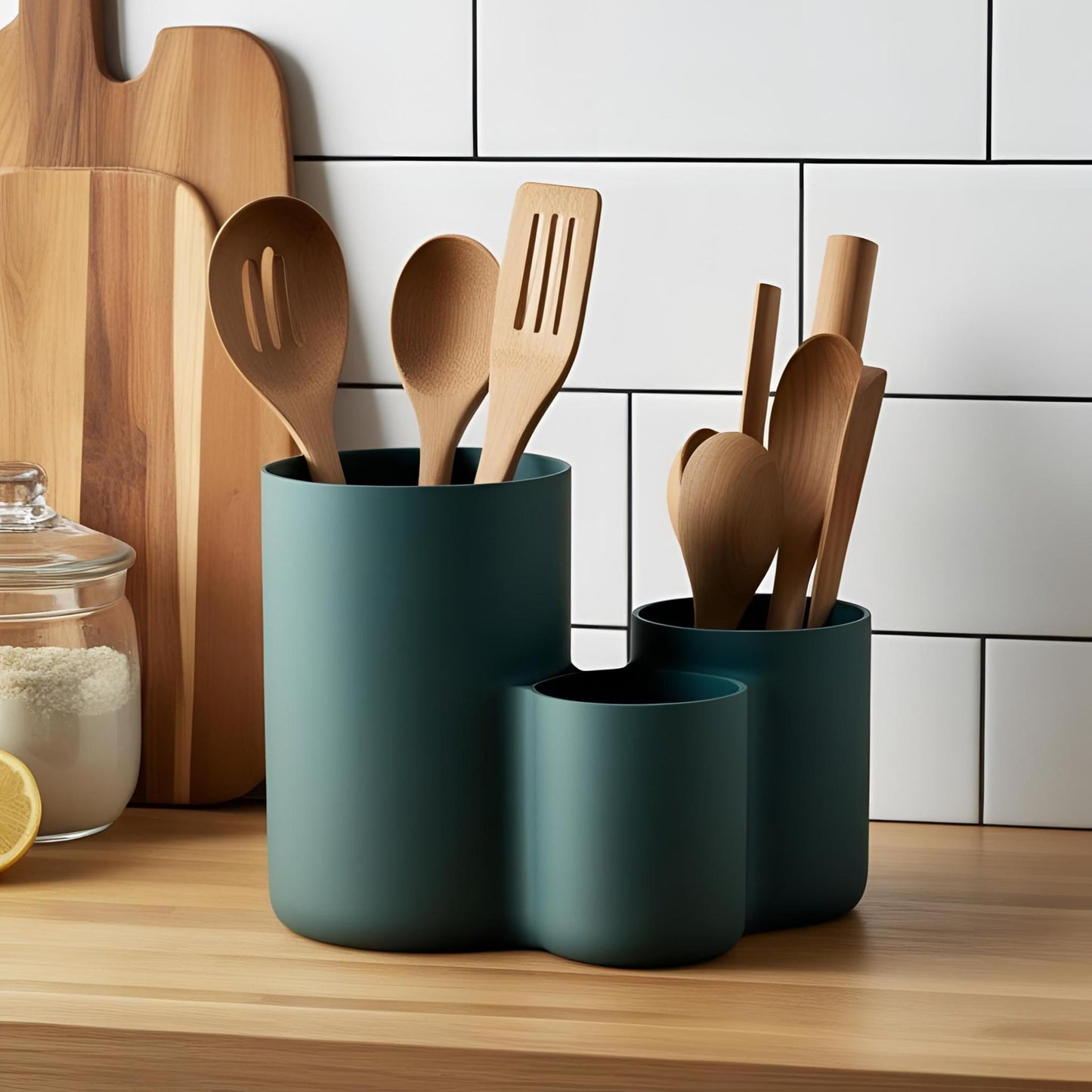 3D Printed Modern 3 Section Kitchen Utensil Holder