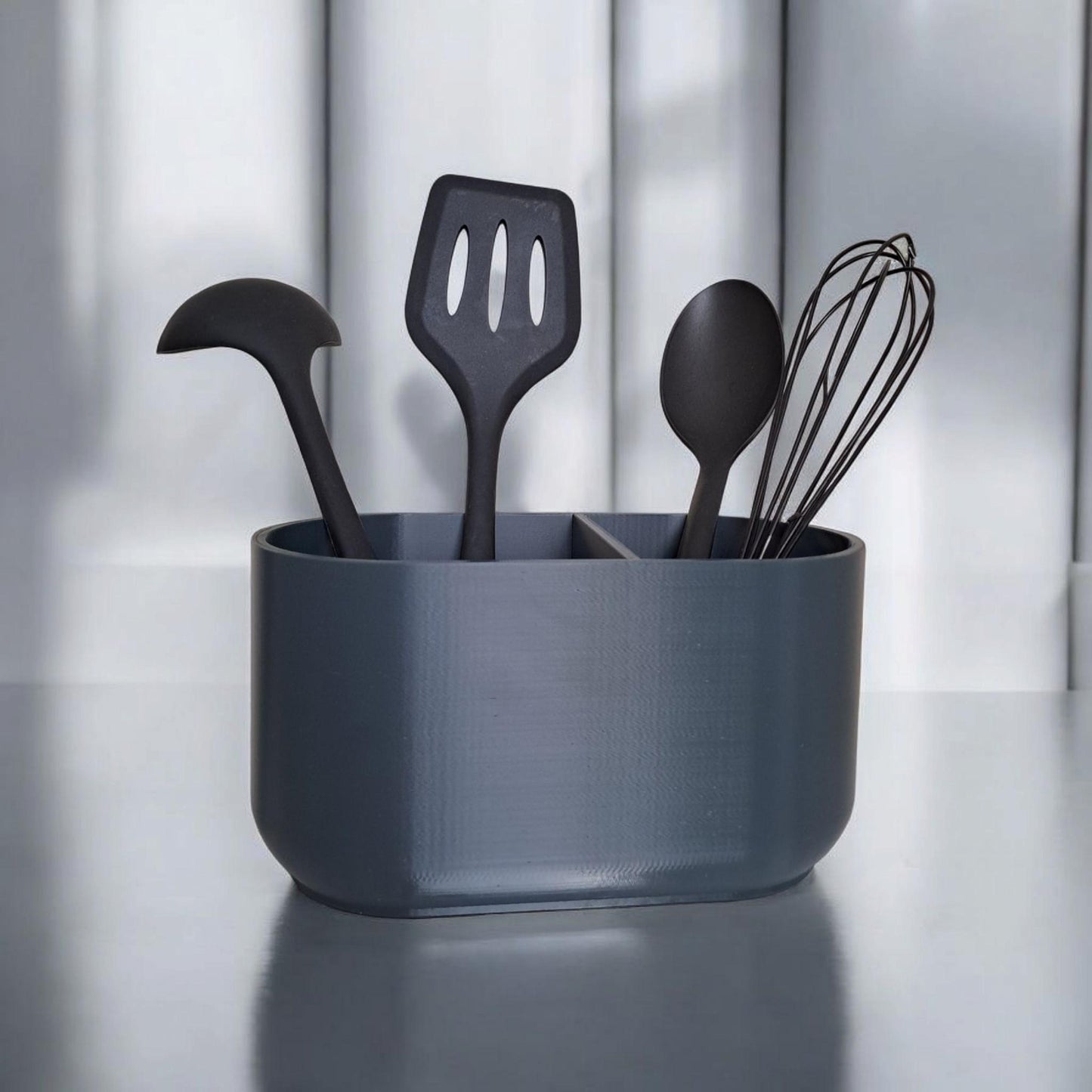 3D Printed Modern 2 Section Kitchen Utensil Holder