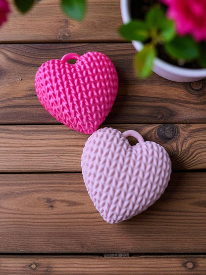 Knitted Heart Keychain
