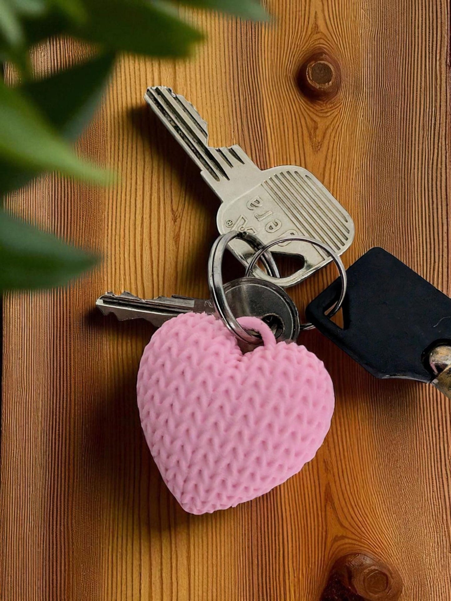 Knitted Heart Keychain