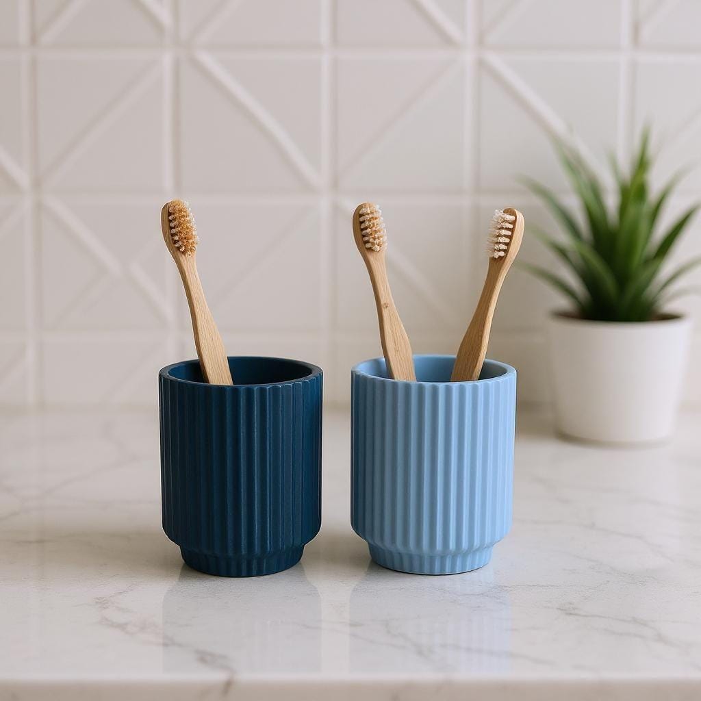 Ribbed Toothbrush Cup/holder