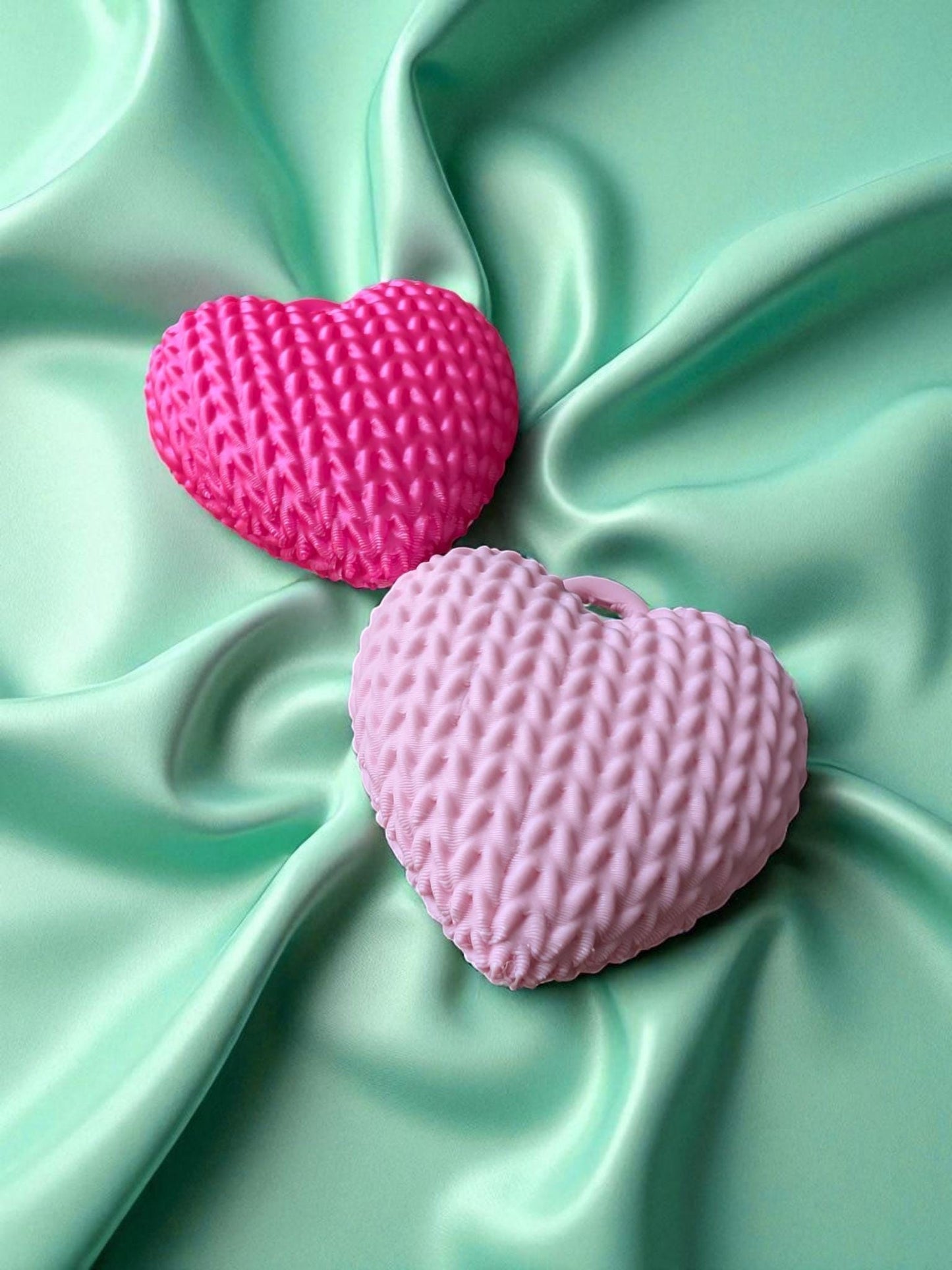 Knitted Heart Keychain