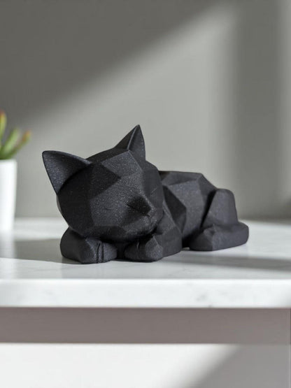 3D Printed Sleeping Cat Sculpture
