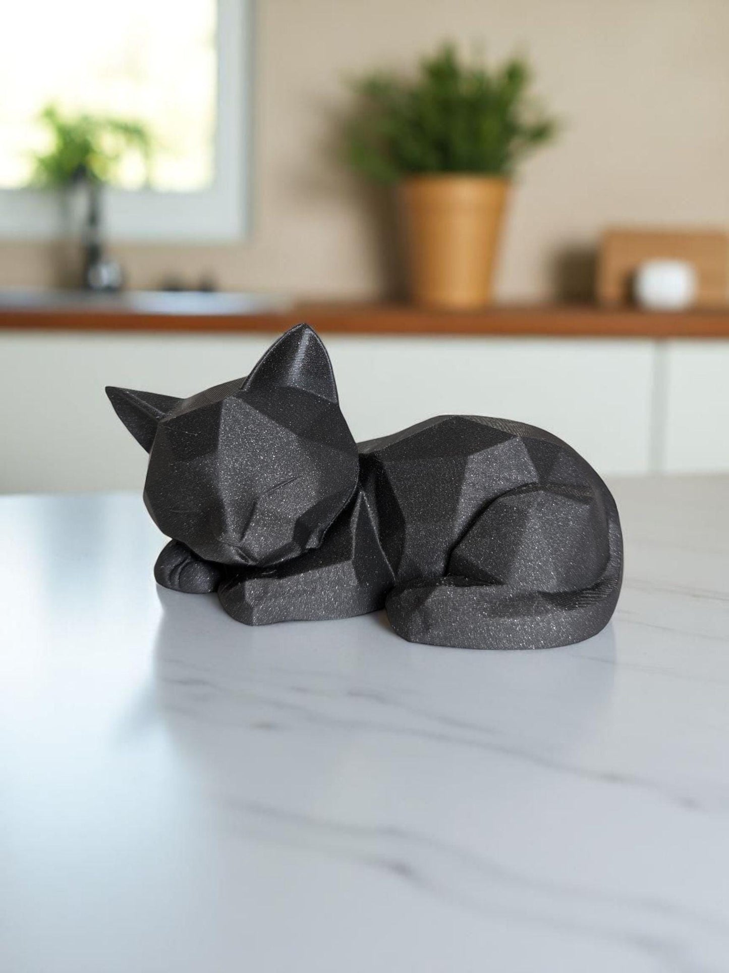 3D Printed Sleeping Cat Sculpture
