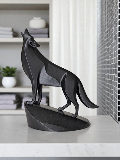 Majestic Wolf on Pedestal