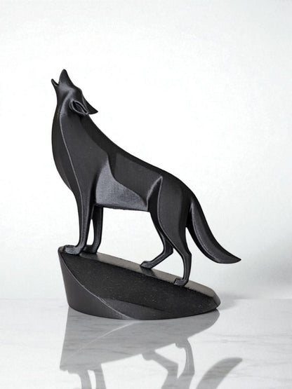 Majestic Wolf on Pedestal