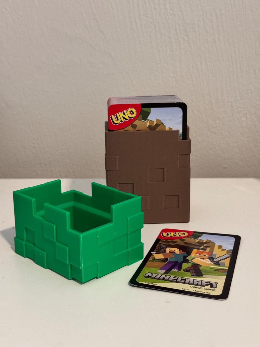 3D Printed Minecraft-Style UNO Card Box – Kids Game Gift UK