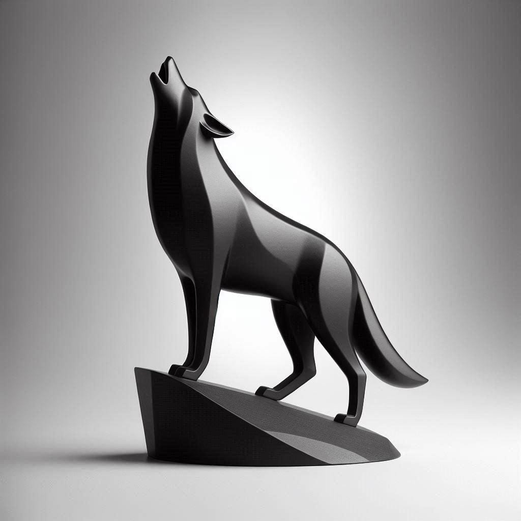 Majestic Wolf on Pedestal