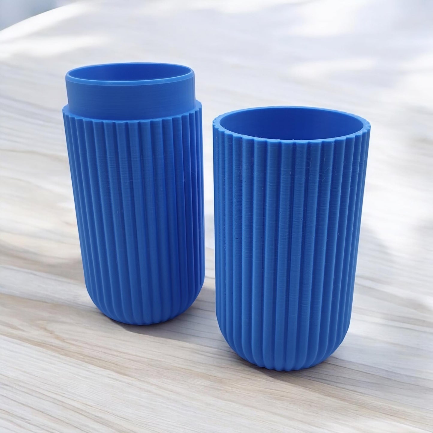 3D Printed Ribbed Toothbrush and Toothpaste Travel Case