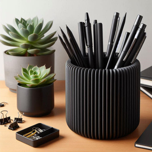 3D Printed Modern Ribbed Pencil Holder (Large)