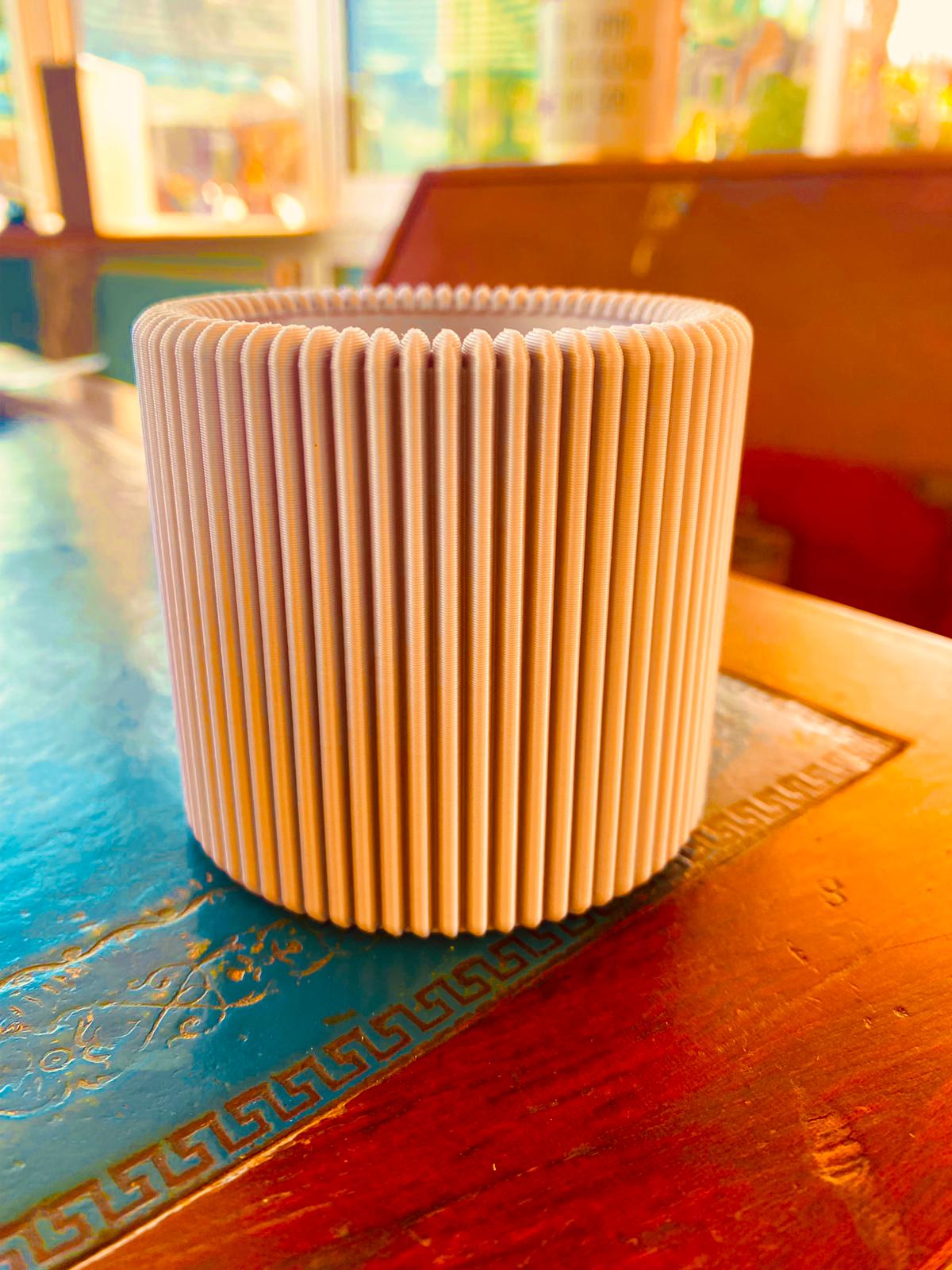 3D Printed Modern Ribbed Pencil Holder (Large)